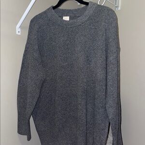 Gray Oversized Crewneck Sweater